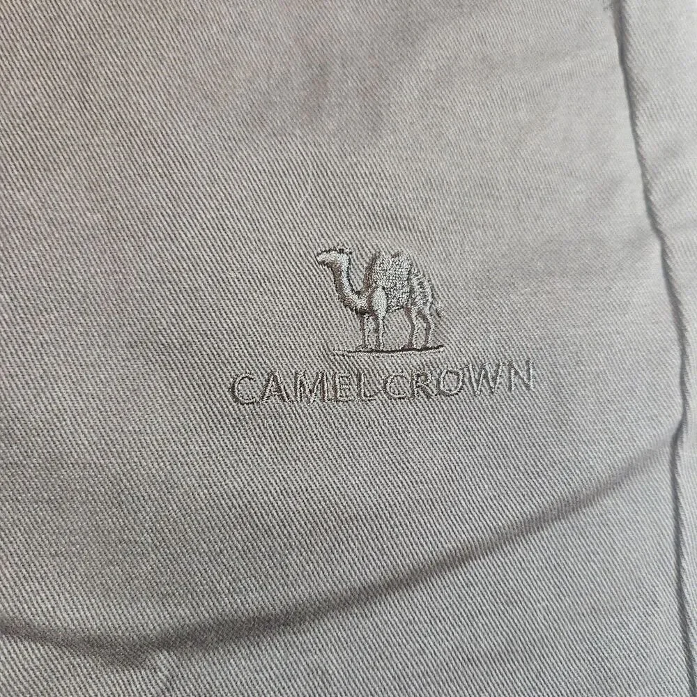 Camel Crown Pants Mens Sz 38 Brown Chino Straight Leg Button Pockets Casual NWT